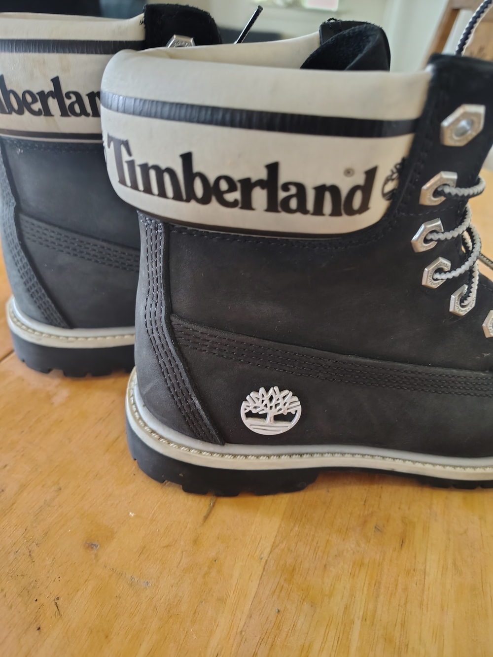 Timberland Black & White Premium Leather Boots
